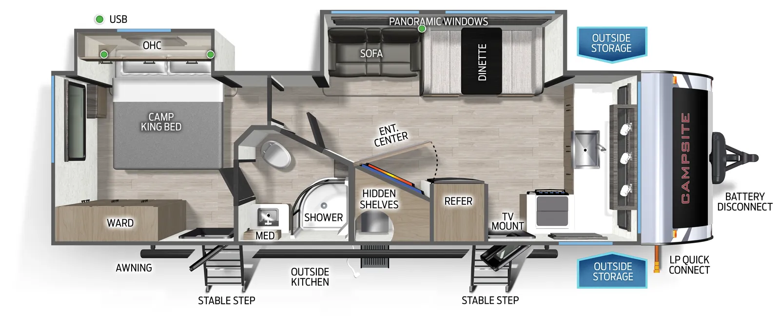 Campsite Ultra 26BW Floorplan
