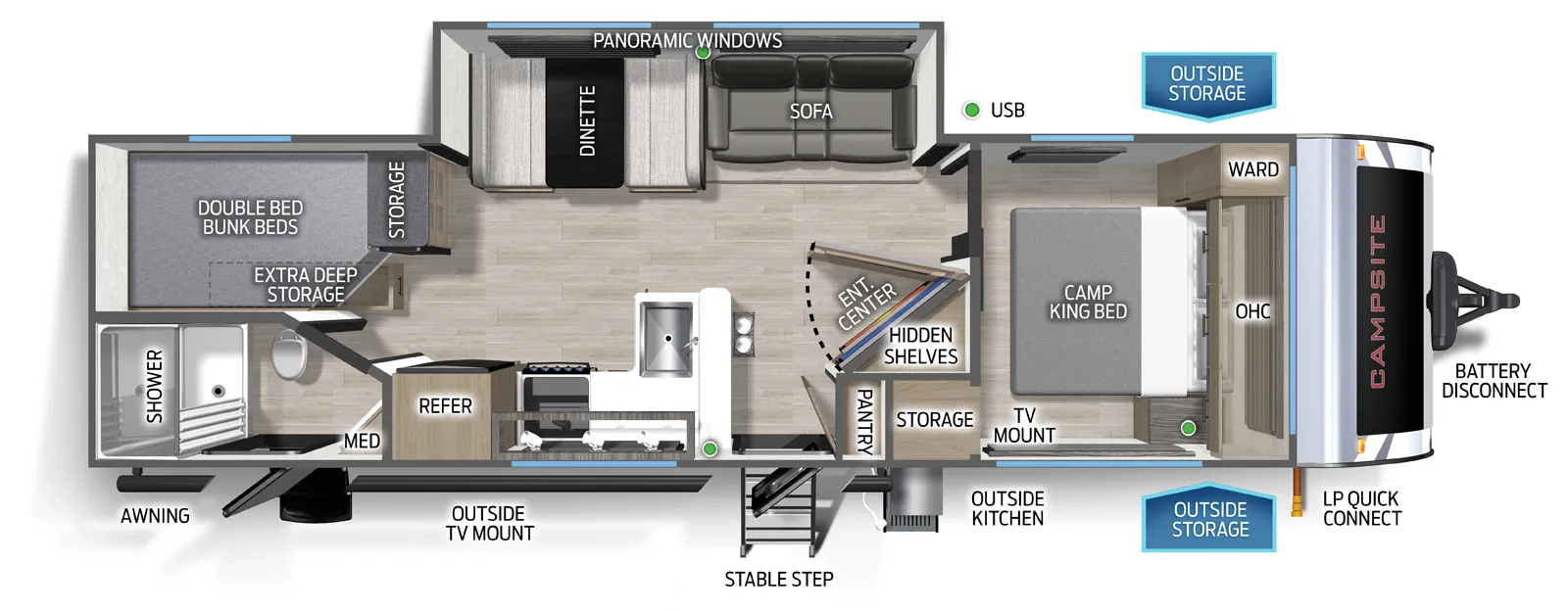 Campsite Ultra 26CJL Floorplan