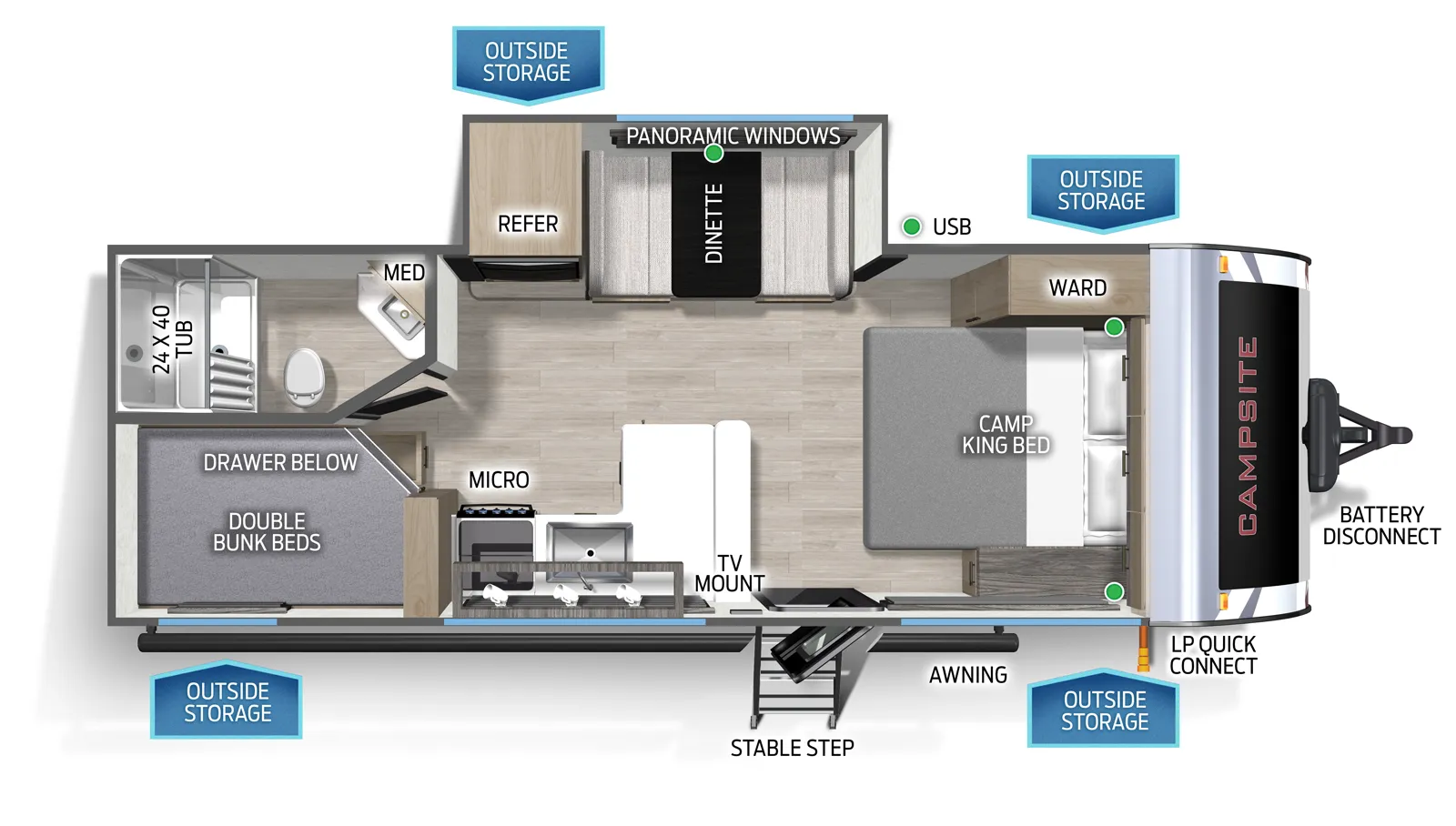 Campsite Ultra 21DF Floorplan